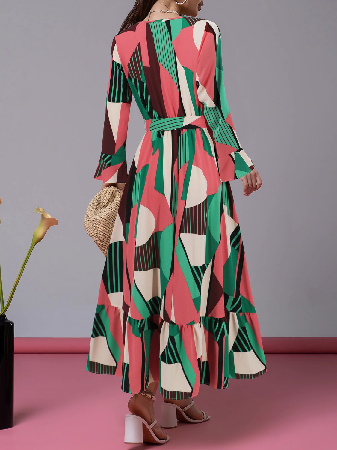 Ruffle Lux Long Sleeve Dress