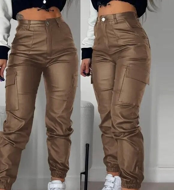 Pu Leather High Waisted Pants