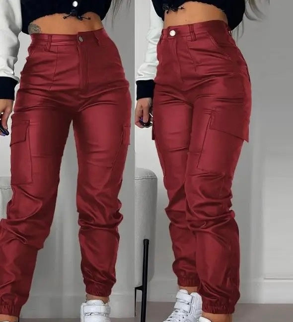 Pu Leather High Waisted Pants