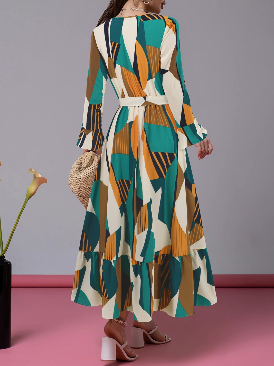 Ruffle Lux Long Sleeve Dress