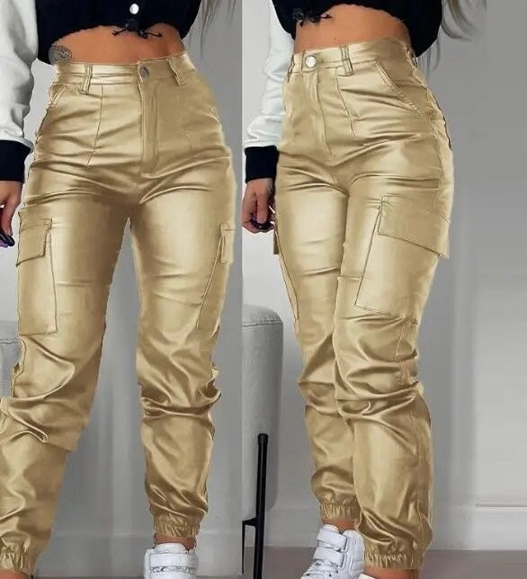Pu Leather High Waisted Pants