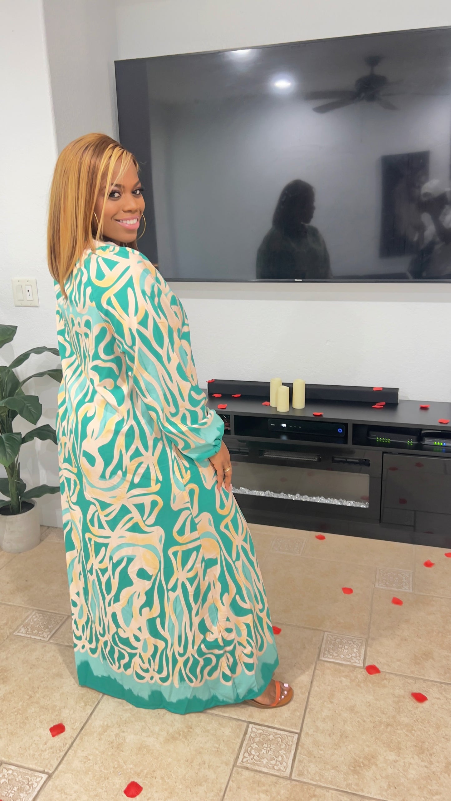 Abstract Maxi Dress