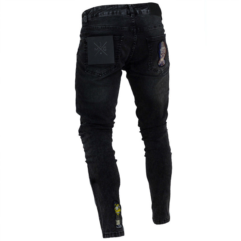 Je Classic Skinny Ripped Patch Pants