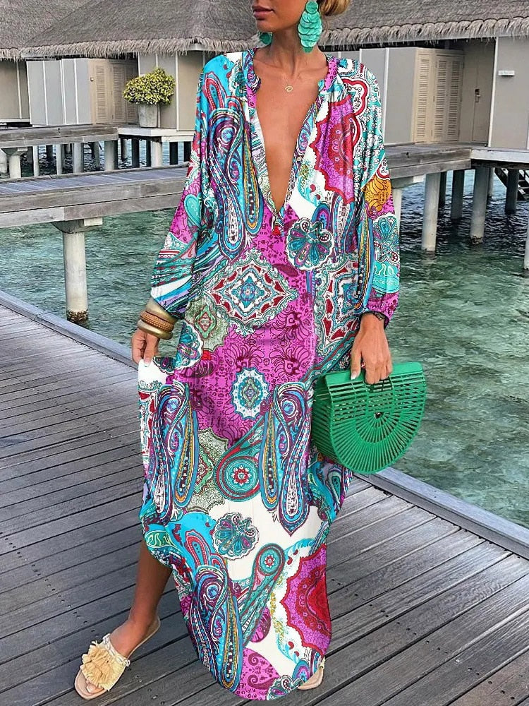 Abstract maxi dress