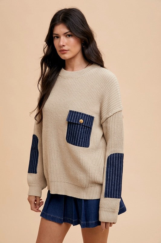 Chic Sweater with Patch Pocket