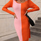 Color block Sweater Dress