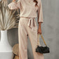 Belted Three-Quarter Sleeve Jumpsuit